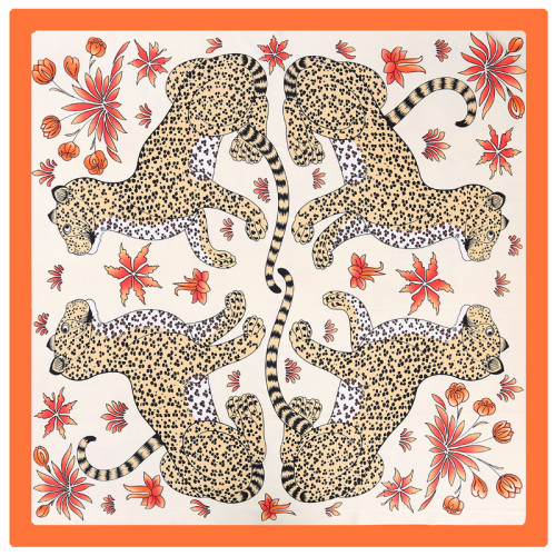 New style leopard print pattern korean version of spring and autumn summer professional silk square scarf ladies