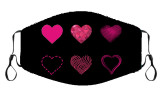 Factory custom logo printed love face maskes comfortable breathing cotton cloth black maskes for Valentine's Day women gift