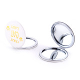 Custom Logo Mini Round Folding Travel Compact Pocket Mirror Portable Pocket Mirror
