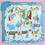 Western Racecourse Blue Fall Winter New Silk Scarf Women Twill Silk Gift Scarf Big Square Scarf