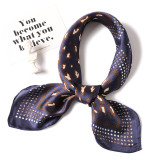 European and American classic leopard scarf silk small square scarf lady professional scarf large lattice simple wild small silk