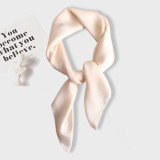 New silk hand feeling square scarf custom pure color fashion wild decoration small scarf stewardess professional silk scarf