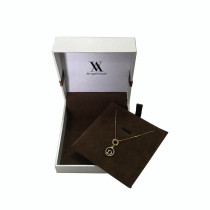 Customized Luxury Plastic Case PU Leather Wrapping Covered Engagement Ring Zodiac sign neck Jewelry Gift Box with Embossing Logo