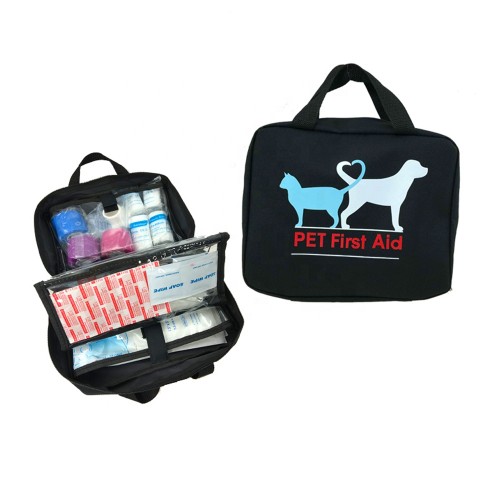 Black Pet Medical First Aid Kit With Customize Logo Color Size