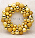 35cm plastic Christmas ball wreath