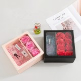 Square Gift Storage Paper Box Transparent Love Flower Paper Box With PVC Clear Window