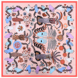 Fashion Kerchief Silk Satin Neck Scarf For Women Print Hijab Scarfs Female 90*90cm Square Shawls Wraps Scarves For Lady
