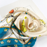 Good Price High Quality Women Neck Silk Square Head Scarf, Ladies 100% Silk Scarf