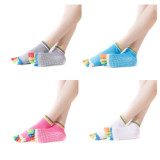 Wholesale New Arrivals Cute Women Non Skid Colorful Five Toe Yoga Sports Socks