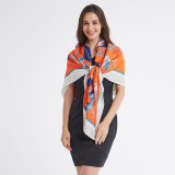 2021 Fall Winter New Silk Scarf Women America Carriage Pattern Twill Silk 130cm Shawl Scarf