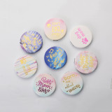 Hot stamping gold sublimation pocket mirror compact cosmetic makeup hand mirror