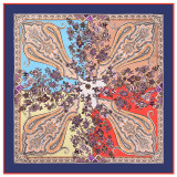 European and american cashew women's silk satin shawl heavy twill 100cm square scarf