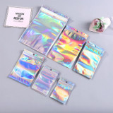Holographic Silver Bag For Necklaces Glitter Bag Packaging Key chain Makeup Brush Bag For Packaging Powder Products