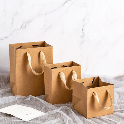 Factory price kraft paper bag  recyclable paper bag package custom size printing logo paper shopping bag