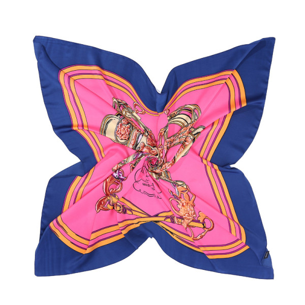Spring and autumn keychain pattern pleated wrap ladies decorative silk square scarf