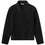 OEM Custom men softshell suede overshirt trucker jacket with front patchwork pocket