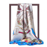 Japanese Korean Version New 70cm Silk Scarf Female Letter T Printed Small Scarf Neck Decoration Luxury Silk Scarf
