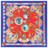 New clocks and watches silk printed plain weave panty 110cm large square scarf women