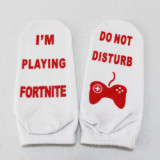 Amazon Wish Hot Sale Three-Dimensional Letter Offset Printing Game Short Or Tube Socks
