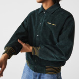Customize unsiex loose fit corduroy bomber jacket with quilted lining