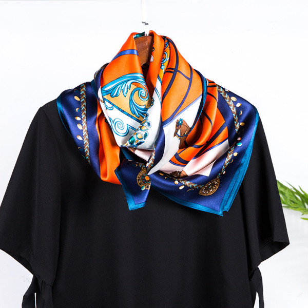 New Design Digital Printing Luxury Soft Touch Woman Personalized Square 100% Silk Hijab Scarf