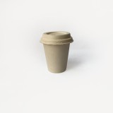 Custom printed 8OZ compostable bagasse cups take away disposable sugarcane coffee cup eco biodegradable juice cup (can with lid)