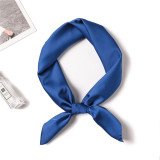 New silk hand feeling square scarf custom pure color fashion wild decoration small scarf stewardess professional silk scarf