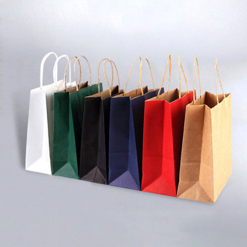Eco-friendly Kraft Paper Bag Reusable Shopping HandBags