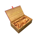 Custom Logo Luxury Bamboo Printing Paper Book Shaped Rigid Cardboard Tea Gift Box Packaging With Bag