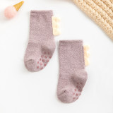 Autumn and Winter Baby Cotton Socks 0-3 Years Anti Slip Socks Kids Non-Slip Floor Socks Coral Velvet Thickened Dinosaur
