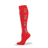 Christmas Compression Stockings Unisex Snowman Compress Sports Running Nylon Socks Relieve Muscle Fatigue and Varicose Veins