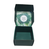 Custom rigid flat foldable cardboard corrugated paper green clothing shirt gift packaging boxes