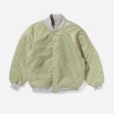OEM custom nylon logo print embroidered bomber baseball fashion quilted  varsity jacket for men