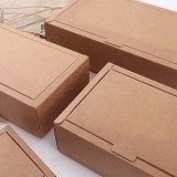 Custom logo kraft paper gift box folding packaging kraft paper with lid
