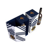 Luxury Custom Cardboard Magnetic Closure Single Wine Champagne Alcohol Glass Bottle Gift Box Packaging
