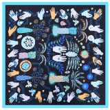 Fashion Kerchief Silk Satin Neck Scarf For Women Print Hijab Scarfs Female 90*90cm Square Shawls Wraps Scarves For Lady
