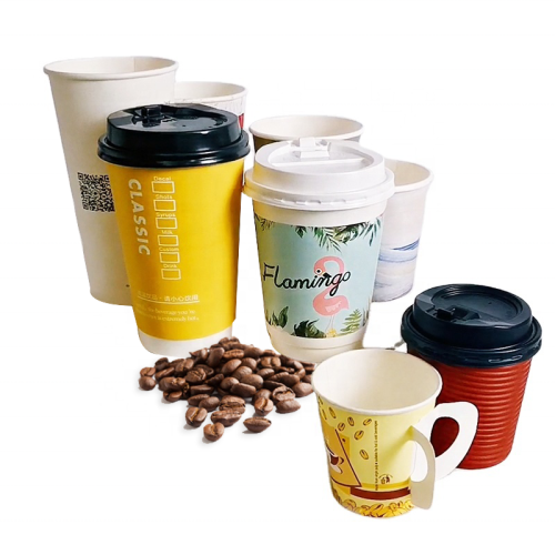 Eco friendly packaging ice icecream disposable coffee cofee cups custom printed double wall paper cups 6oz