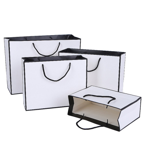 White shopping bags luxury clothes box packaging clothing carton packaging