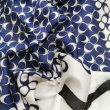 Spring and summer simple circle point small satin silk printed square scarf female occupation matching