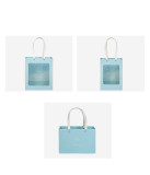 T Blue Transparent Window on the Front Shopping Paper Box with Strong Handle