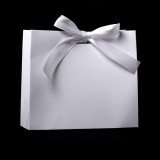 Bowknot decorative color paper bag custom logo square gift paper bag