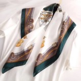 Spring And Autumn Lady Luxury Travel Shawl New Style Printed Large Square Beach Silk Head Scarf