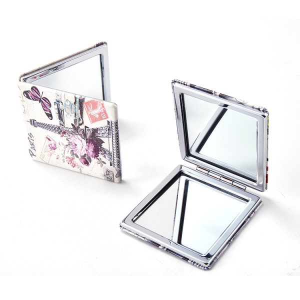 Hand Travel Pocket Beauty Mirrors Folding Makeup 2x Magnifying  Custom Compact Mirror
