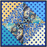 Fashion Kerchief Silk Satin Neck Scarf For Women Print Hijab Scarfs Female 90*90cm Square Shawls Wraps Scarves For Lady