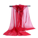 High Quality Chiffon Scarf Women Silk Scarves Chiffon Thin Shawls And Wraps Pure Color Hijab Stoles