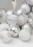 silver and white colour Christmas plastic ball ornaments