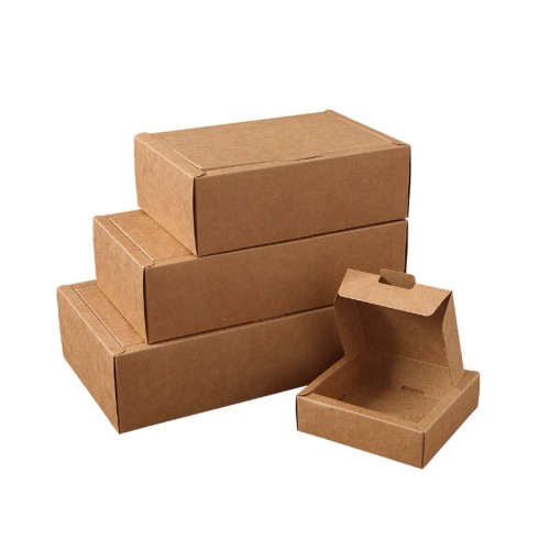 Custom logo kraft paper gift box folding packaging kraft paper with lid