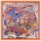 Fashion elegance ethnic style silk shawl totem yurt big vintage muslim square scarf