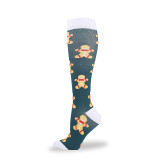 Christmas Compression Stockings Unisex Snowman Compress Sports Running Nylon Socks Relieve Muscle Fatigue and Varicose Veins