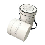 Wholesale Cardboard Cylinder Rose Gift Packaging Pink Paper Tube Lid Luxury Round Flower Box